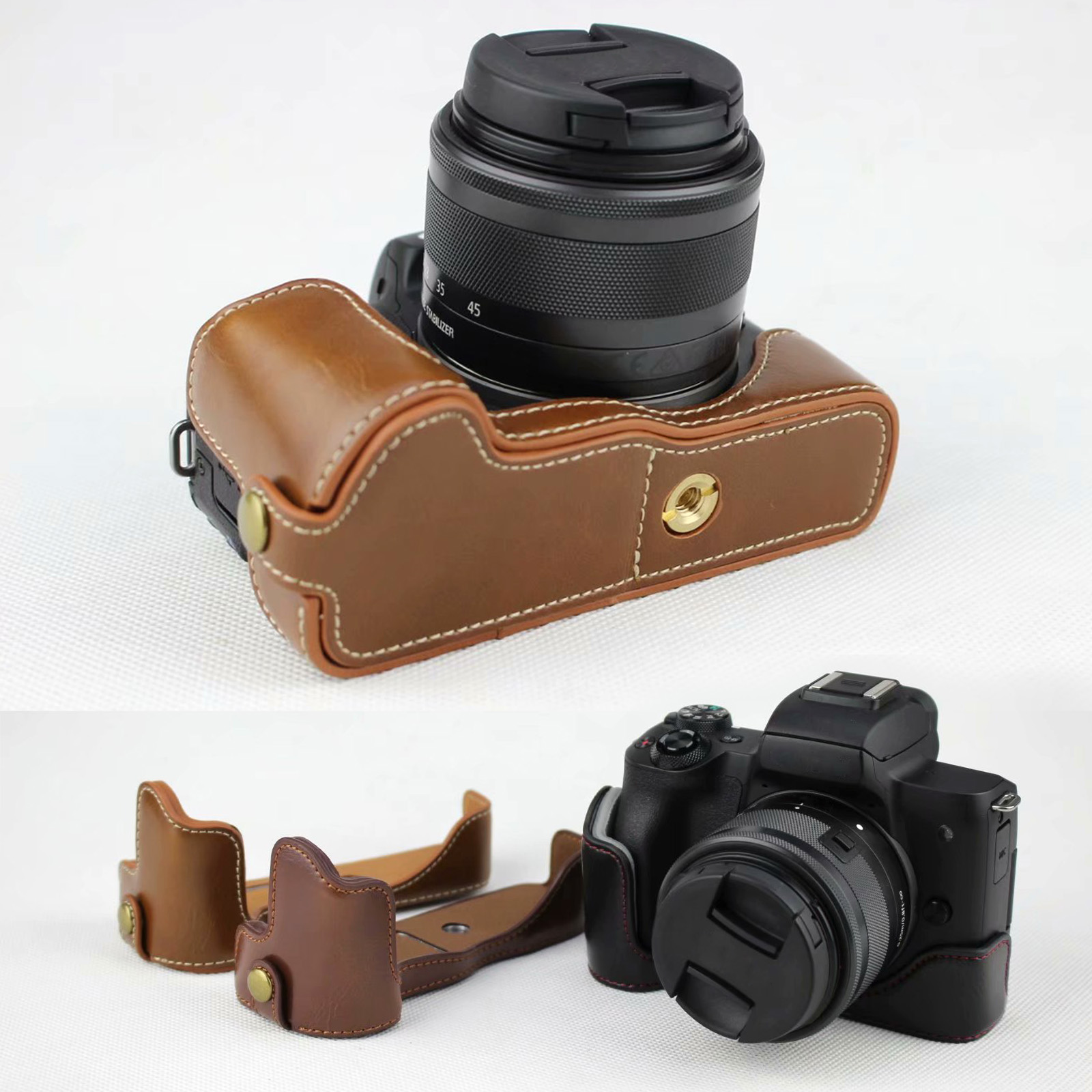Canon Camera Eos M50 Mark Ii - Кожаный защитный получехол для камеры Canon