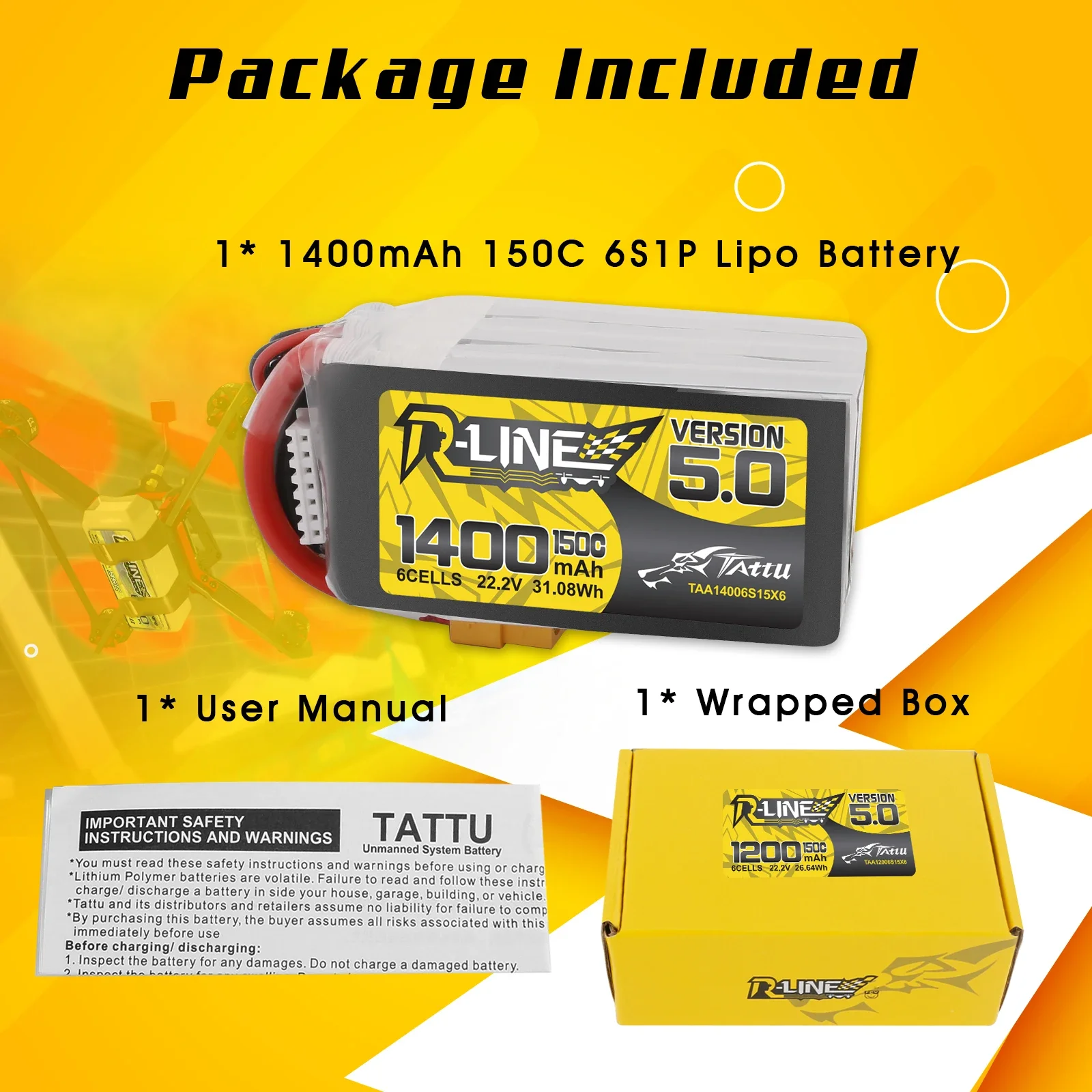 Tattu R-Line 1200 мАч 1400 мАч – обзор и цена Drone Battery 6S